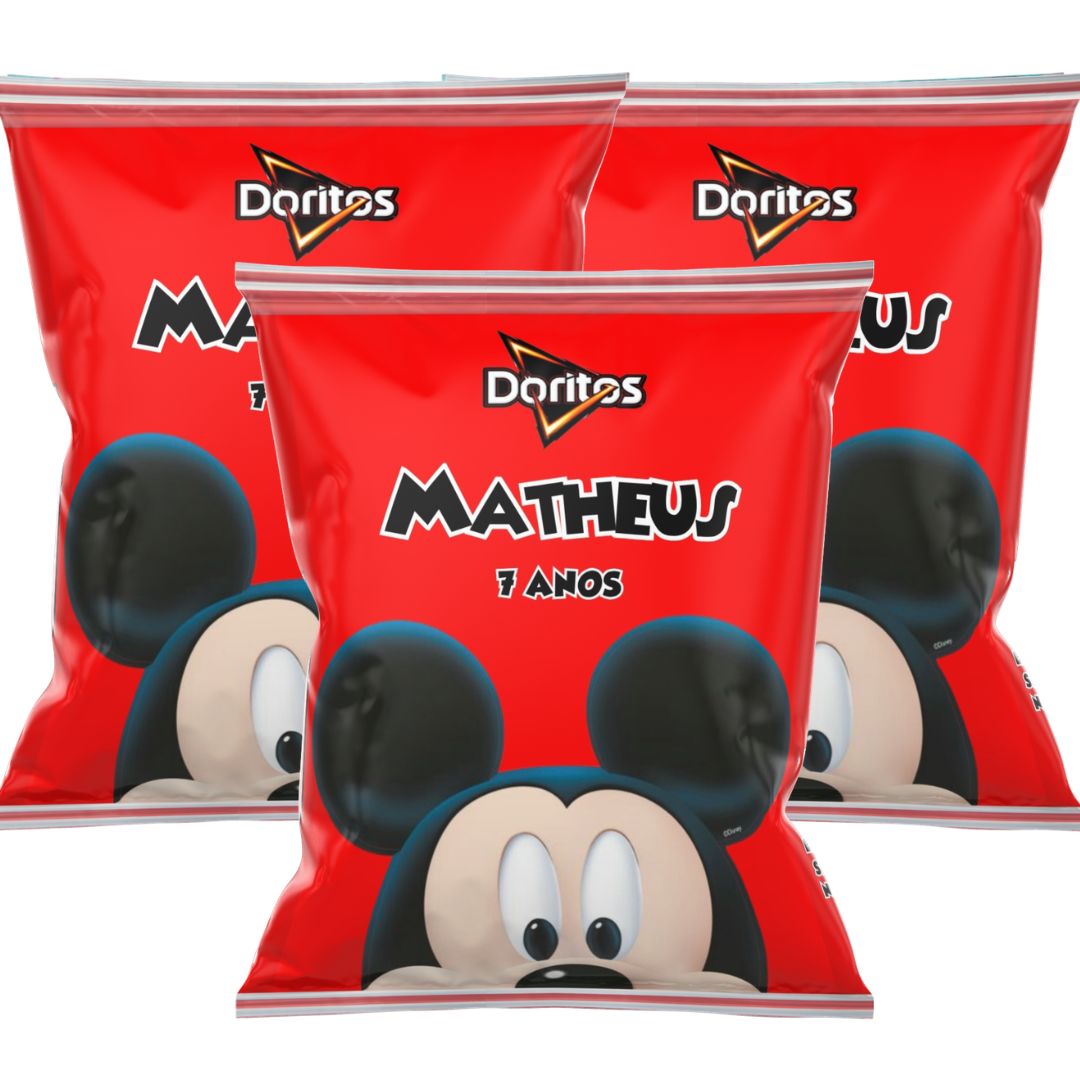 Kit 10 Embalagens para Salgadinho - Matheus (Mickey)