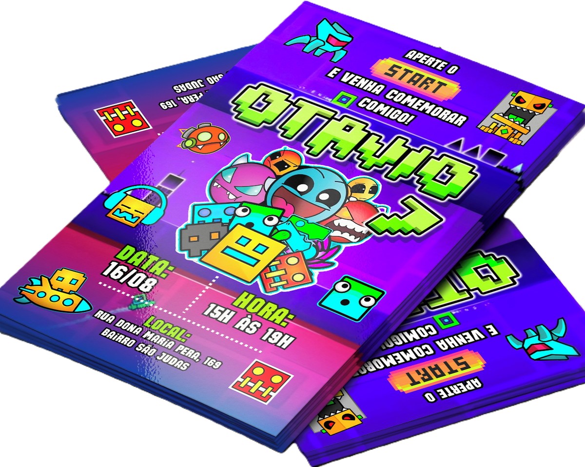 Convite Digital Geometry Dash