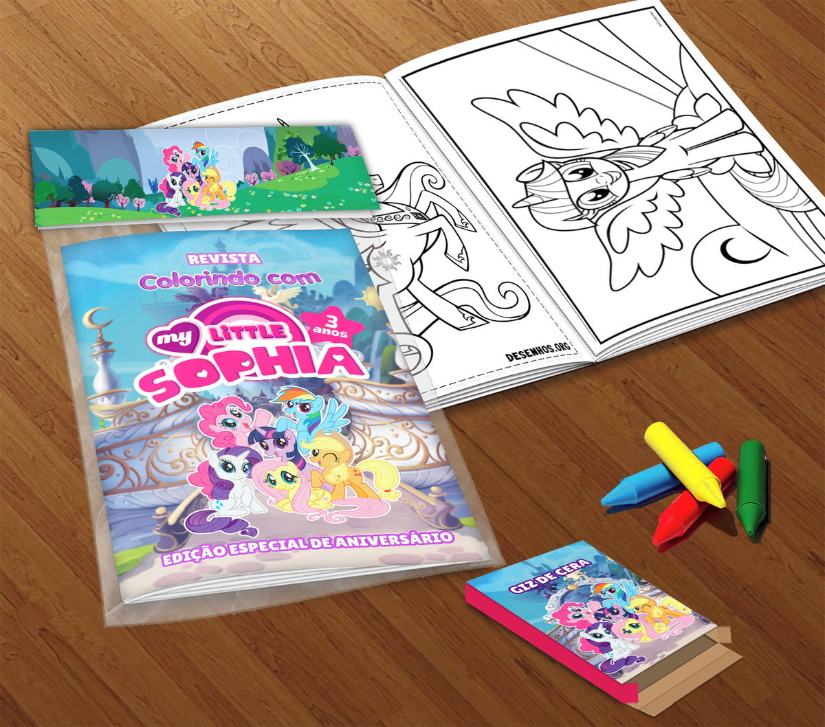 10 Kit Colorir Little Pony (livrinho + Giz De Cera)