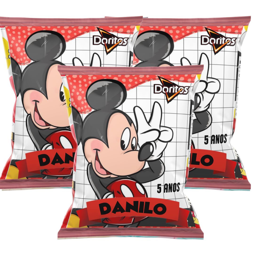 Kit 10 Embalagens para Salgadinho - Danilo (Mickey)