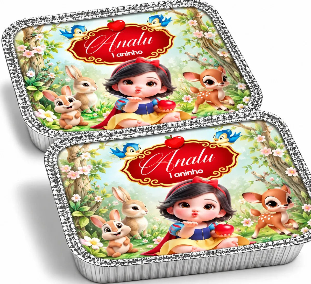 KIT 20 MARMITINHAS DE ALUMÍNIO BRANCA DE NEVE BABY