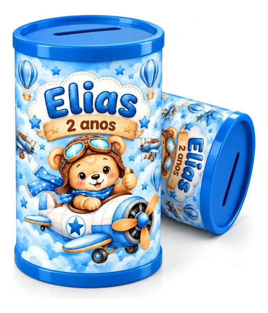 COFRINHO PERSONALIZADO URSINHO AVIADOR (KIT COM 10)