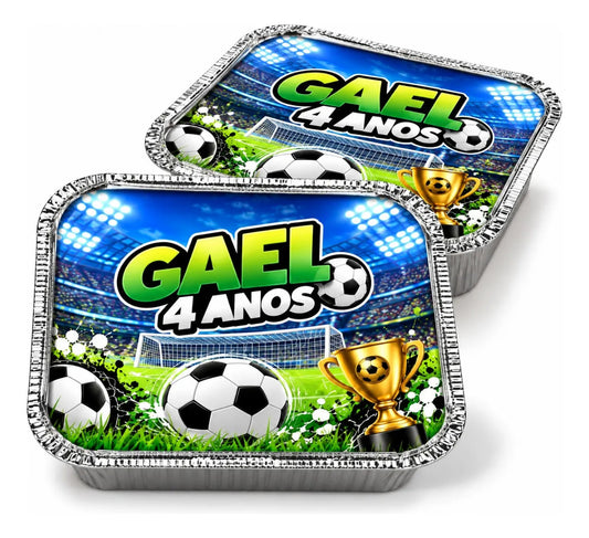 KIT 20 MARMITINHAS DE ALUMÍNIO FUTEBOL