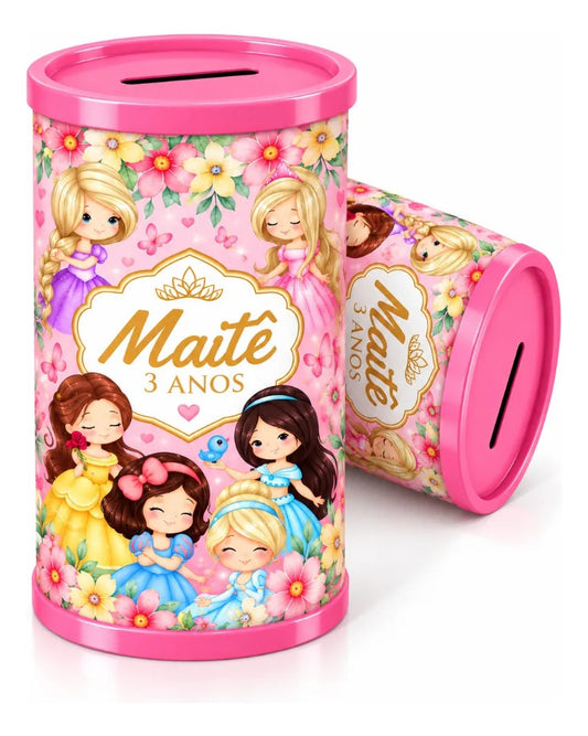 COFRINHO PERSONALIZADO PRINCESAS CUTE (KIT COM 10)