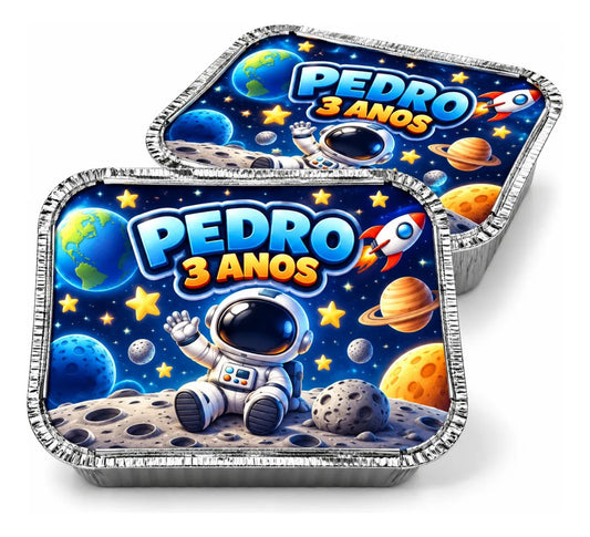 KIT 20 MARMITINHAS DE ALUMÍNIO ASTRONAUTA