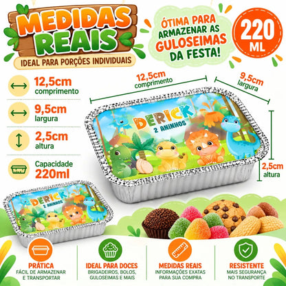 KIT 20 MARMITINHAS DE ALUMÍNIO POWER RANGERS