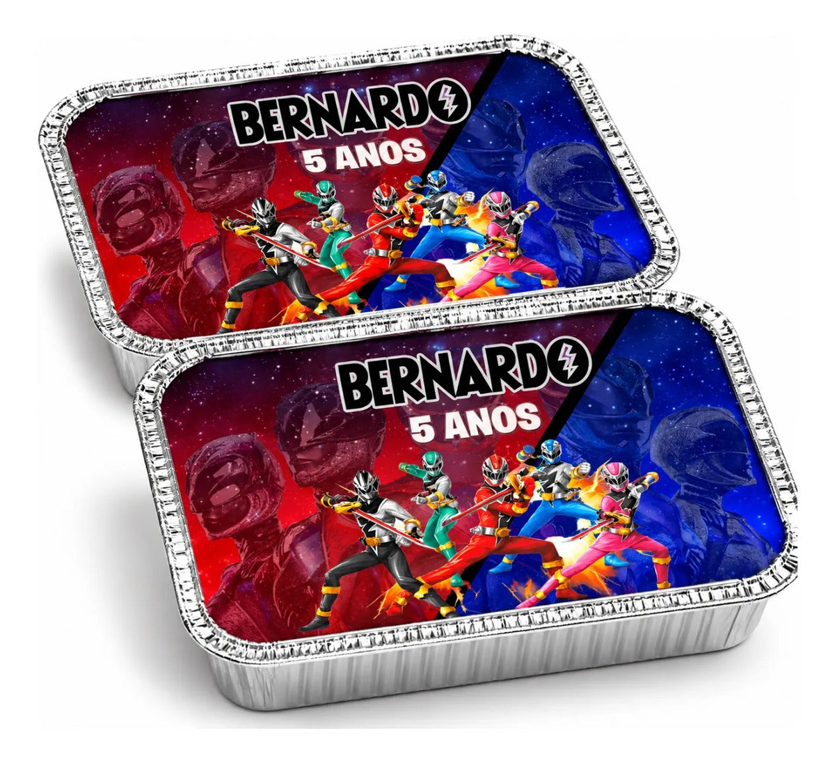 KIT 20 MARMITINHAS DE ALUMÍNIO POWER RANGERS