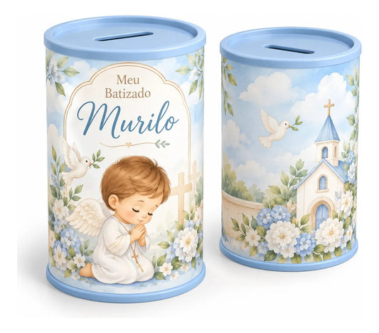 COFRINHO PERSONALIZADO BATIZADO MENINO  (KIT COM 10)