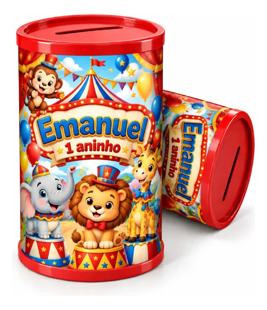 COFRINHO PERSONALIZADO CIRCO (KIT COM 10)