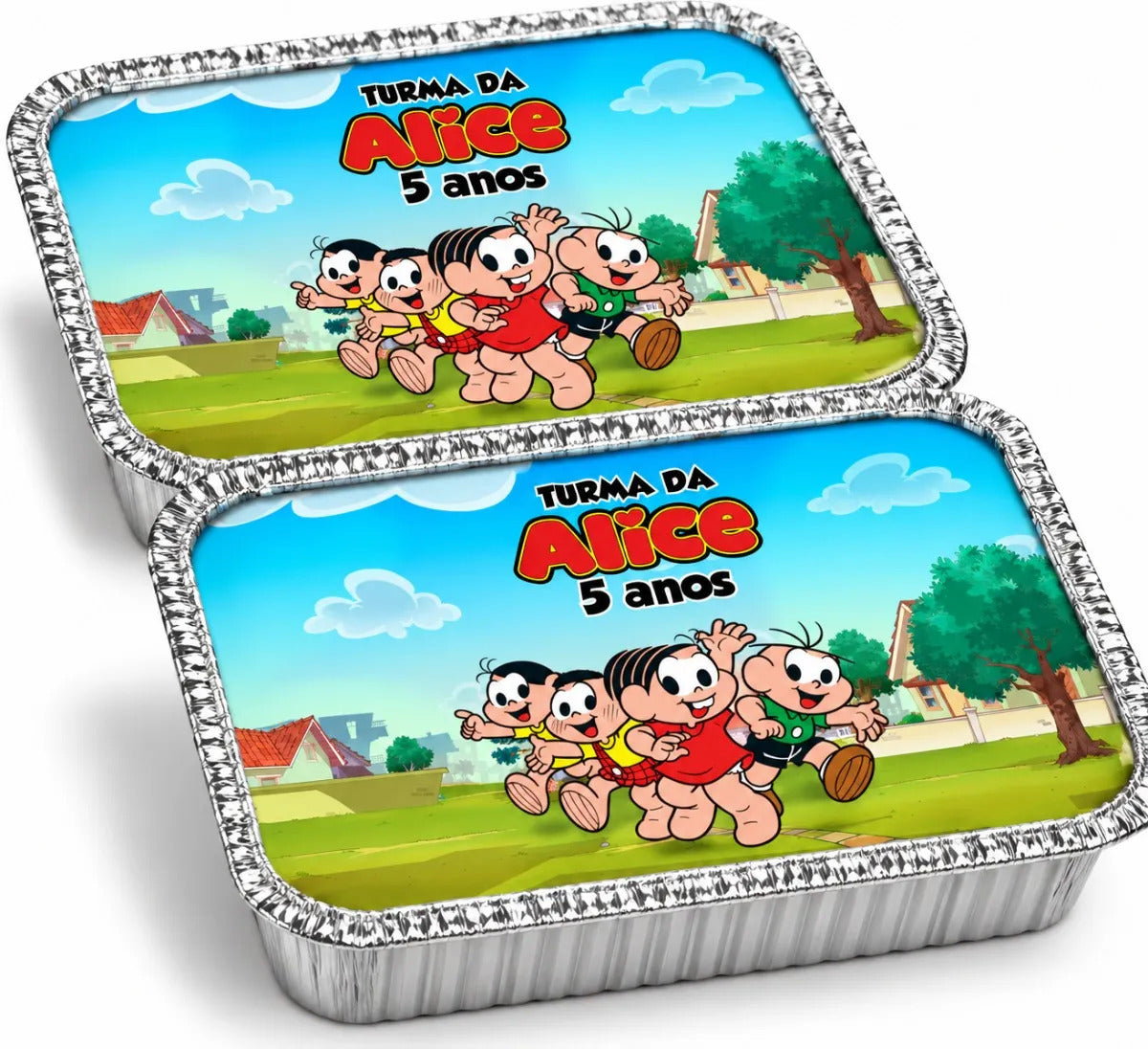 KIT 20 MARMITINHAS DE ALUMÍNIO PERSONALIZADAS MÔNICA