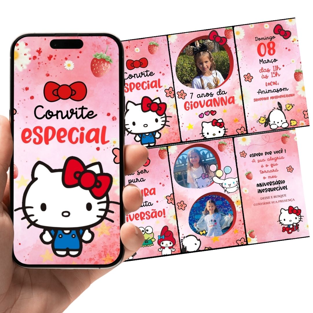 Convite Animado Hello Kitty