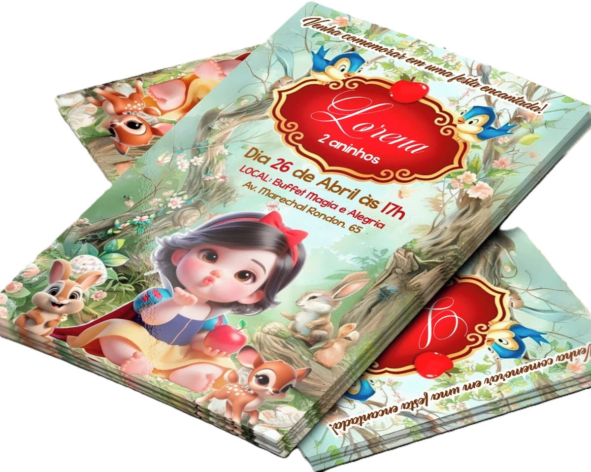 Convite Digital Branca de Neve Baby