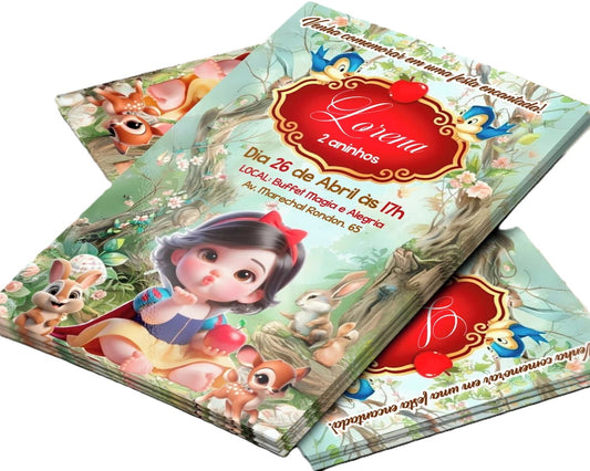 Convite Digital Branca de Neve Baby