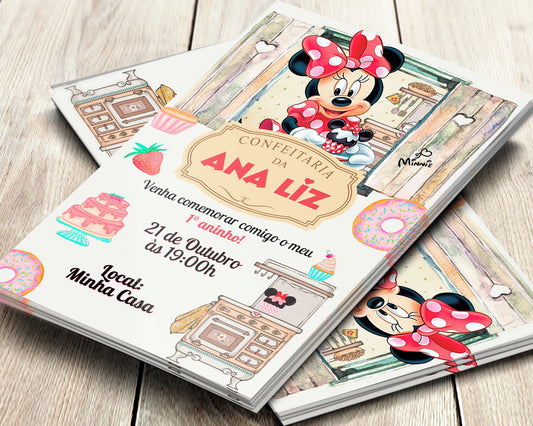 Convite Digital Minnie Confeiteira