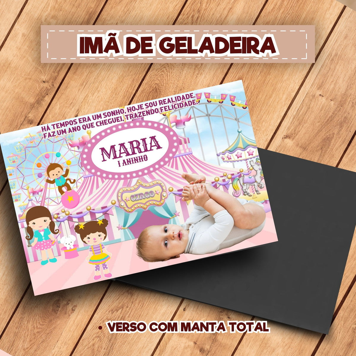 20 Ímãs De Geladeira Circo Rosa