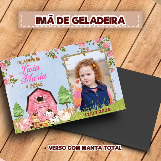 20 Ímãs De Geladeira Fazendinha Rosa