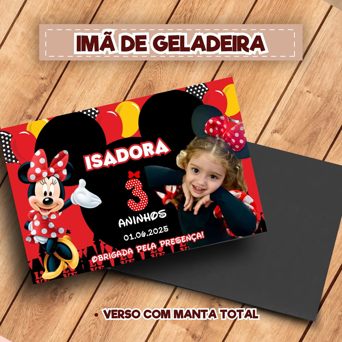 20 Ímãs De Geladeira Minnie Vermelha