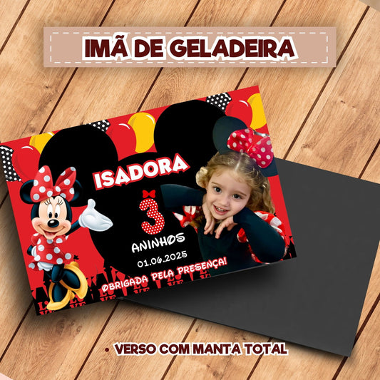 20 Ímãs De Geladeira Minnie Vermelha