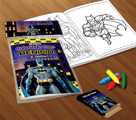 10 Kit Colorir Batman (livrinho + Giz De Cera)