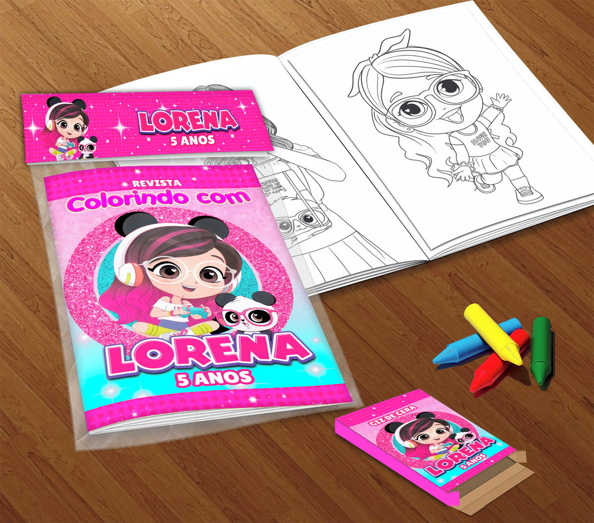 10 Kit Colorir Luluca (livrinho + Giz De Cera)