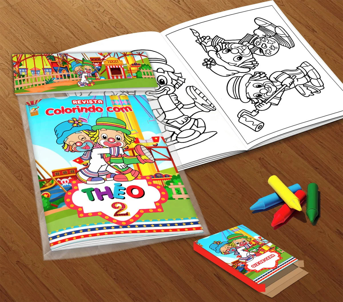 10 Kit Colorir Patati Patatá (livrinho + Giz De Cera)