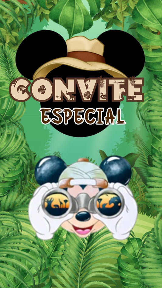 Convite Animado Mickey Safari