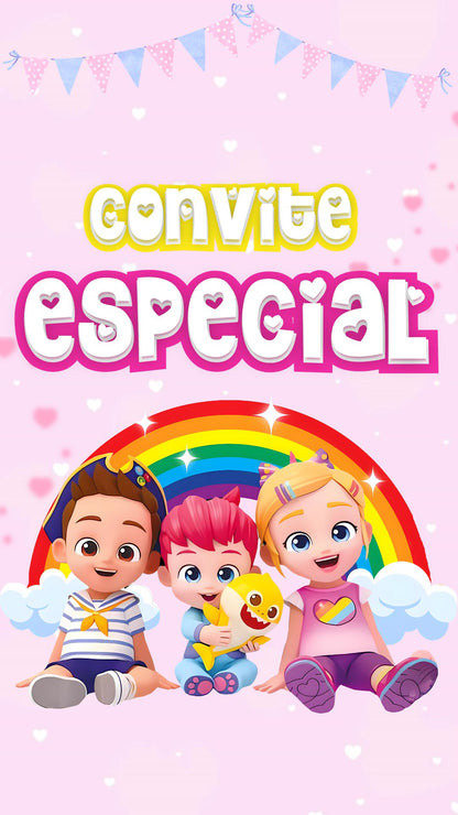 Convite Animado Bebefinn Menina