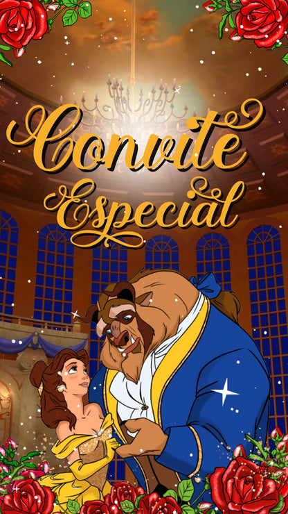 Convite Animado Bela E A Fera