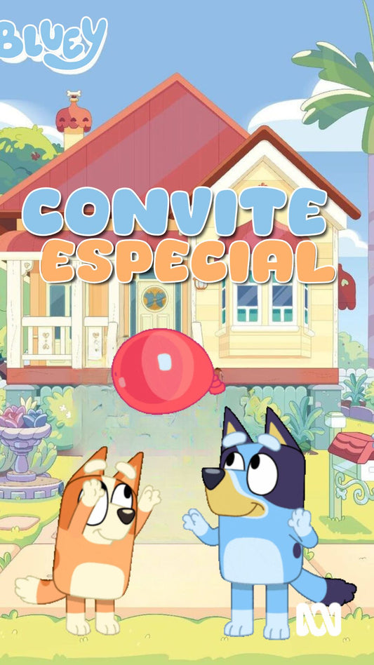 Convite Animado Bluey Menino