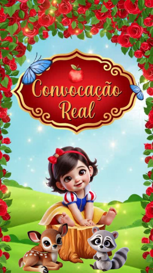 Convite Animado Branca De Neve Baby