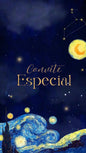 Convite Animado Noite Estrelada de Van Gogh