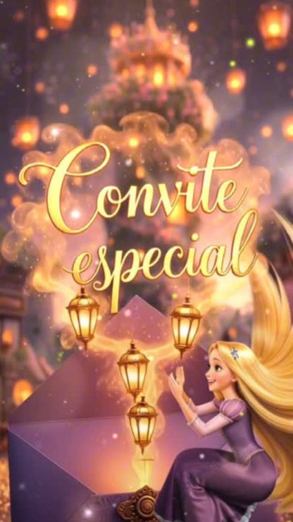 Convite Animado Rapunzel