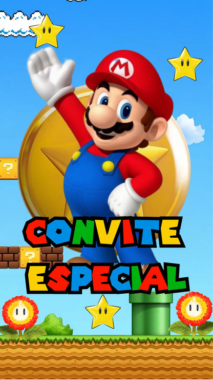 Convite Animado Super Mario