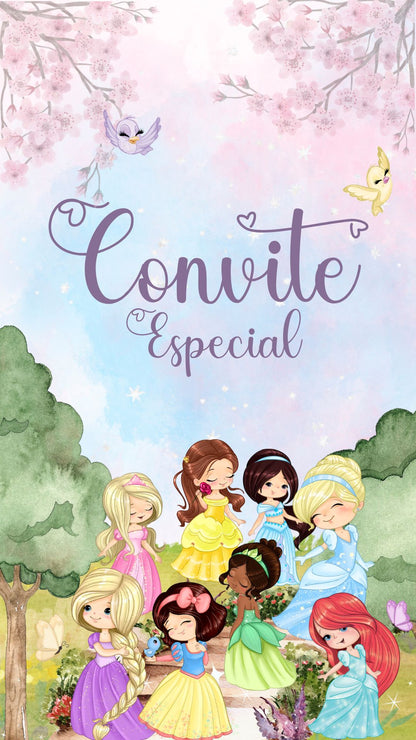 Convite Animado Princesas Da Disney Cute