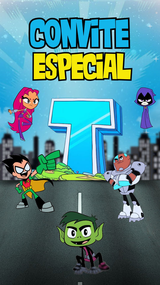 Convite Animado Jovens Titãs