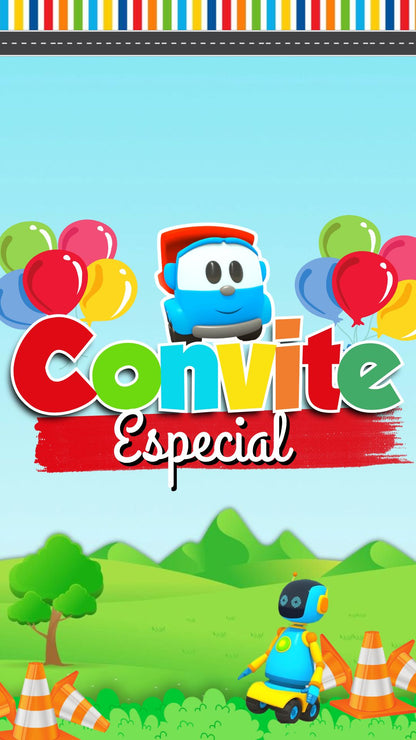 Convite Animado Léo O Caminhão