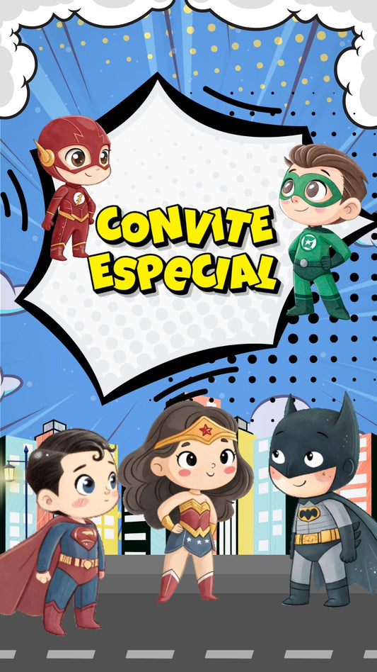 Convite Animado Vingadores Cute