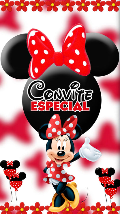 Convite Animado Minnie Vermelha