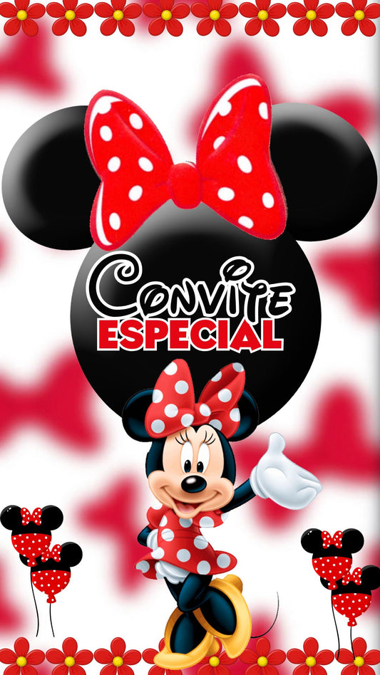 Convite Animado Minnie Vermelha
