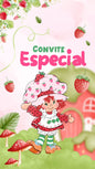 Convite Animado Moranguinho Vintage