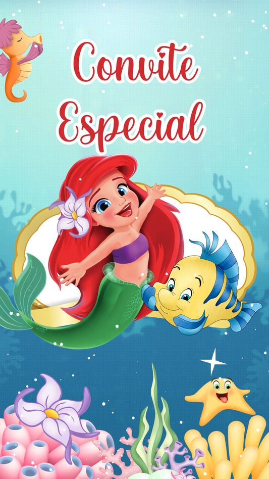 Convite Animado Ariel Baby