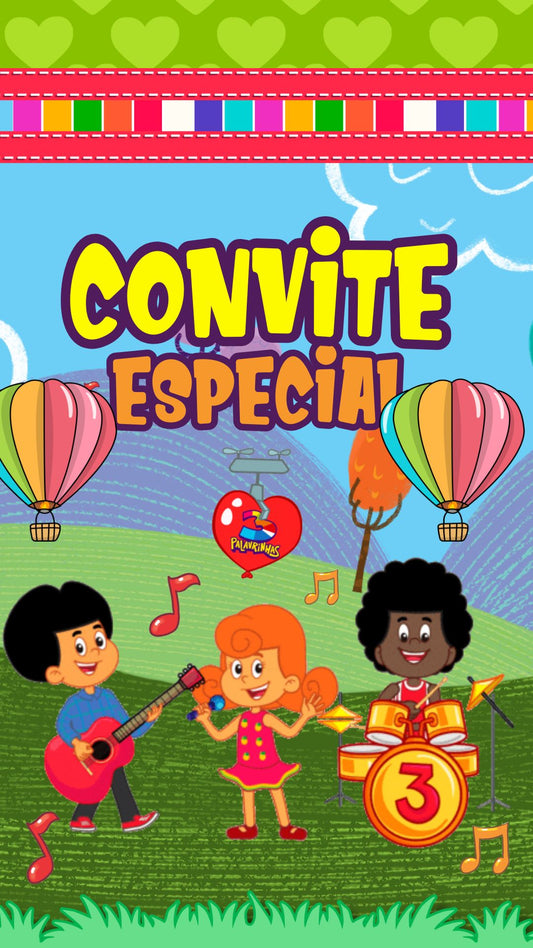 Convite Animado 3 Palavrinhas