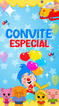 Convite Animado Palhaço Plim Plim
