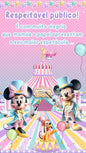 Convite Animado Minnie E Mickey Circo Rosa