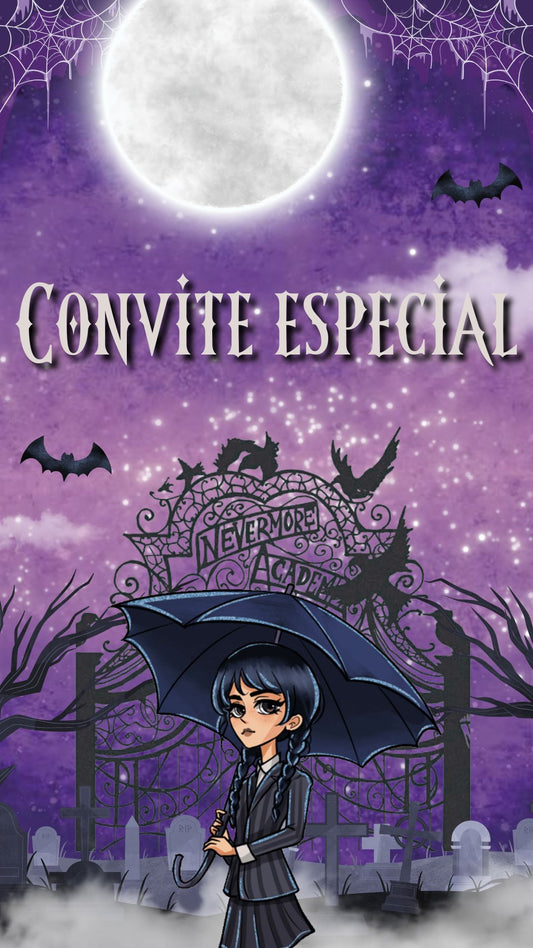 Convite Animado Wandinha