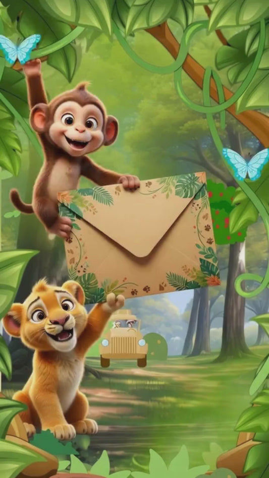 Convite Animado Minnie Safari